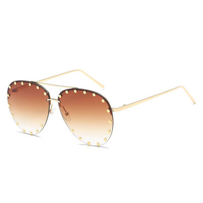 

Солнцезащитные очки Женские заклепки Rimless Fashion Солнцезащитные очки Женские окулисты De Sol Feminino Очки Gafas Lentes Mujer Lunette UV400