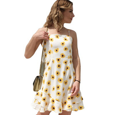 

Try Everything Beach Dress Strap Dress Sexy Backless Summer Dresses Women 2018 Floral Ladies Deep Dress Write Chiffon Dress Women