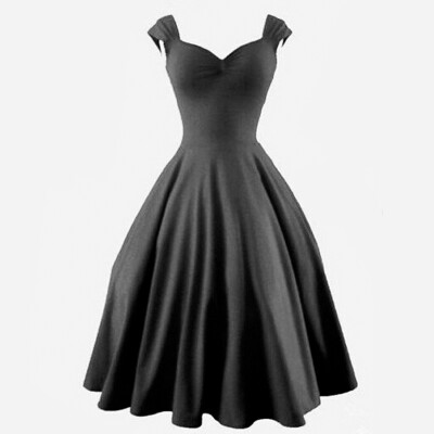 

Retro Big Skirt Collar Solid Color Tutu Dress