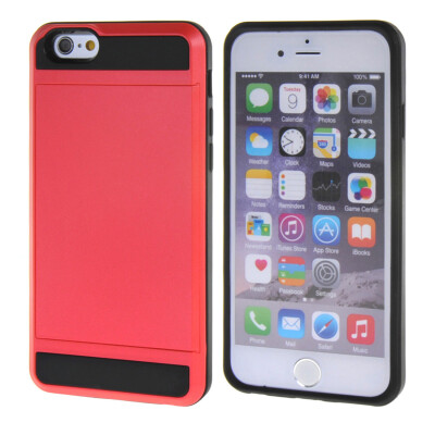 

MOONCASE Case for iPhone 6 / 6S (4.7") Soft Silicone Gel TPU Skin With Card Holder Protective Case Cover Red 01