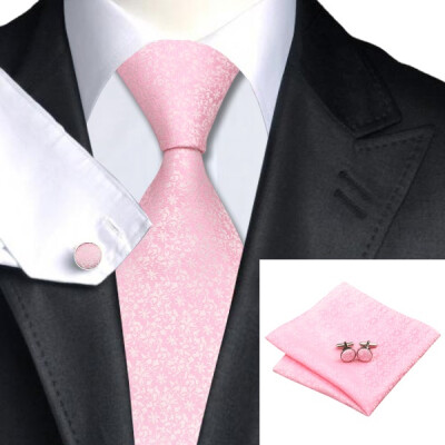 

Hot selling Vogue Men Silk Tie Set High Quality 100% Silk Necktie Handkerchief Cufflinks Set for Formal Wedding Business