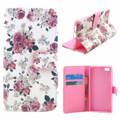 

MOONCASE Cute Pattern Leather Wallet Flip Card Holder With Kickstand Pouch For Huawei Ascend P8 lite
