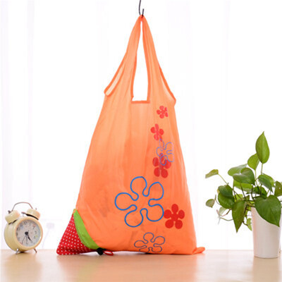 

mymei Lady Cute Eco Shopping Bag Strawberry Reusable Foldable Tote Bag Shopper ORANGE