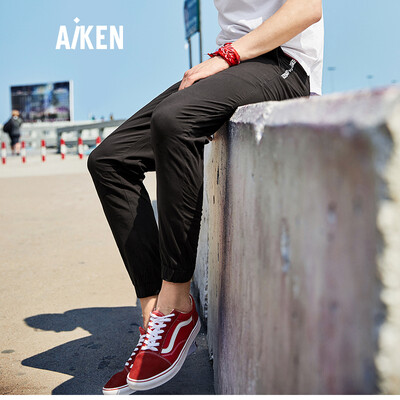 

Aiken Aiken Senma brand mens printed casual trousers AK218171307 gray M