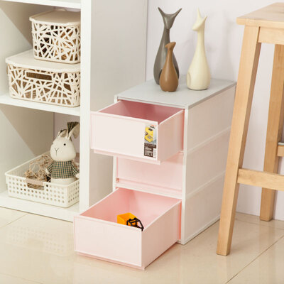 

Citylong drawer storage box plastic storage box desktop storage box office storage cabinet three layers 3050 red 27L 5071