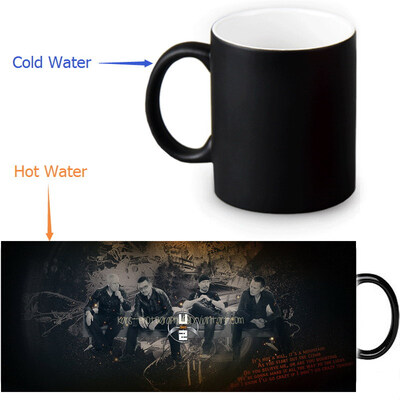 

U2 Rock Band 350ml12oz Heat Reveal Mug Color Change Coffee Cup Sensitive Morphing Mugs Magic Mug Milk Tea Cups
