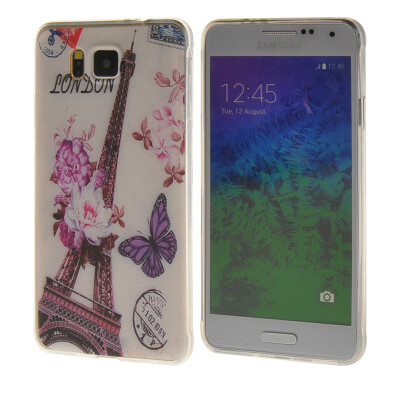 

MOONCASE Eiffel Tower Pattern Soft Silicone Gel TPU Flexible Shell Protective Case Cover for Samsung Galaxy Alpha G8508S a01