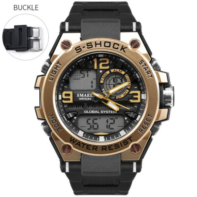 

SMAEL Luxuly Mens Wrist Watch Gold Digital Watch Man Waterproof 50m LED Clock Man Digital Watch Man Sport Watch S hock