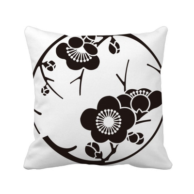 

Japan Culture Cute Black Sakura Square Throw Pillow Insert Cushion Cover Home Sofa Decor Gift
