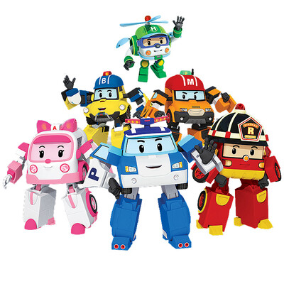

Yinhui toy deformation police car Poli suit doll childrens toys boy poli animation surrounding deformation car robot - Poli six-in-one set 834130