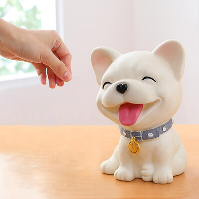 

Jingyi JINGYI children cute pet piggy bank cartoon cute creative shatter-resistant puppy piggy bank to send childrens Valentines Day Valentines Day to send girlfriend birthday gift to children gifts