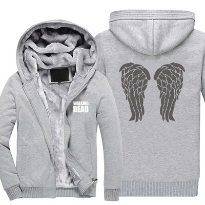 

2018 New USA size Three raven wings Game of Thrones Direwolf Ghost House of Stark Winter is Coming Jacket Sweatshirts Thicken Hood