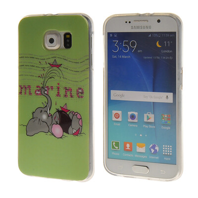 

MOONCASE Painted style Soft Flexible Silicone Gel TPU Shell Back Case Cover for Samsung Galaxy S6 a04