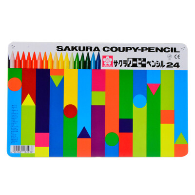 

Cherry Sakura 24 color plastic crayon color pencil suit FY-24 (tin) [Japanese imports]