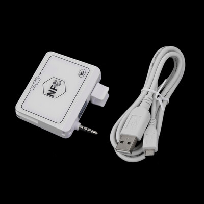 

New NFC Contactless Tag Reader Writer Magnetic Card Reader For Smart Phones White