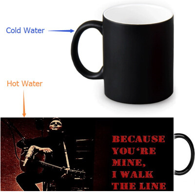 

Johnny Cash Morphing Mug Color Change Tea Cup Magic Milk Coffee Mug