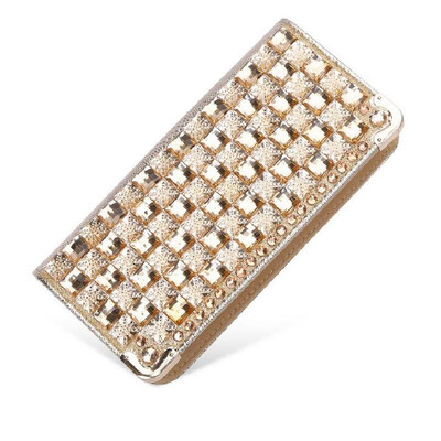 

Vogue Star Luxury rhinestone women wallets patent leather high quality wallet lady fashion clutch bag casual purses party LA175