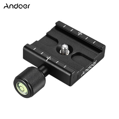 

Multi-Function Clamp Andoer QR-50 Quick Release Plate Clamp Adapter with Built-in Bubble Level for Arca Swiss RRS Wimberley Tripod