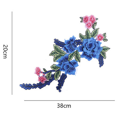 

Sunbling 3D Big Flowers Embroidered Sew On Patch For Women Wedding Dress Clothing Jacket DIY Handmade Applique Accessory