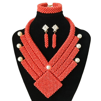 

Yellow Party Costume Crystal Jewelry Nigerian African Bridal Beads Jewelry Set Turkish Women Costume Wedding Statement Necklace
