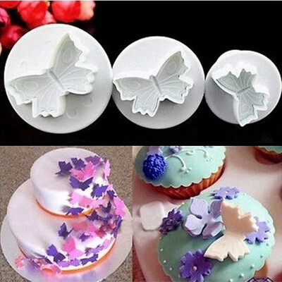 

mymei бабочка fondant вантуз кусачки sugarcraft пирог украшают DIY плесень 3pcs / набор