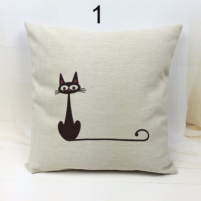 

Universal Fashion Popular Vintage Black Cat Square Pillowcase Cotton Linen Throw Pillow Case Sofa Cushion Cover Home Car Decor