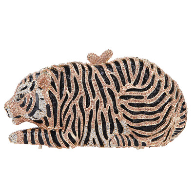 

Fawziya Tiger Clutch Purse Bling Rhinestone Clutch Evening Bag