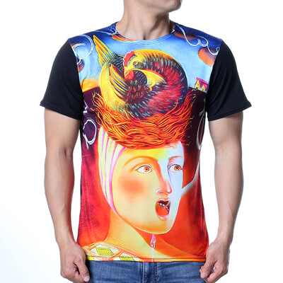 

Mens 3D Printed Short Sleeve Round Neck Pullover T-Shirts