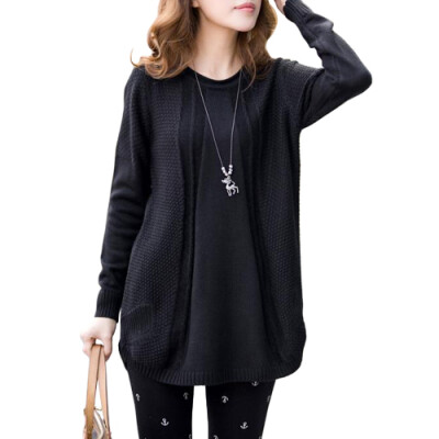 

CT&HF Women Knitting Round Neck Loose Pullover Sweater