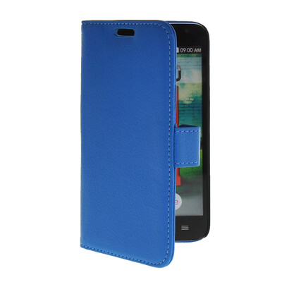 

MOONCASE Litch Skin Leather Side Flip Wallet Card Slot Pouch Slim Shell Back чехол для LG L70 Blue