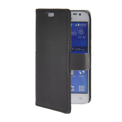 

MOONCASE High quality Leather Side Flip Wallet Card with Kickstand Case Cover for Samsung Galaxy Core Prime G3608 Black