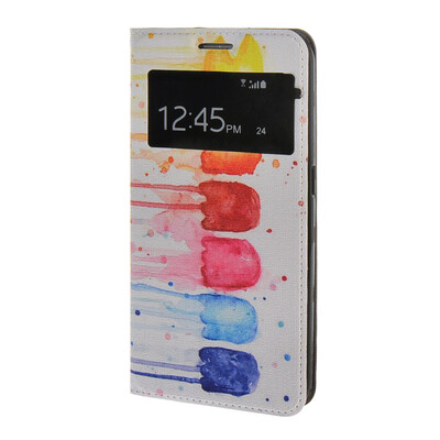 

MOONCASE Чехол для Samsung Галактики С6 тонкий флип кожаный бумажник карты и kickstand Чехол / А14