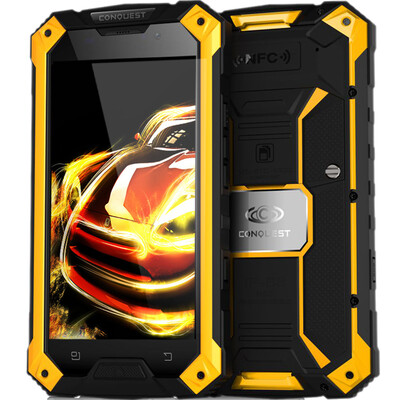 

Original Conquest S6 NFC IP68 phone 5 inch 4G dual hd camera 2g ram 16g rom waterproof shockproof 4g lte network smartphone