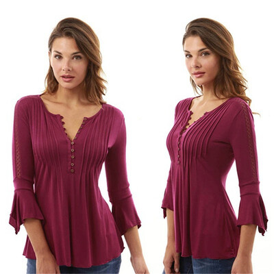

Womens Casual Feminine Pin-Tucked Shirt