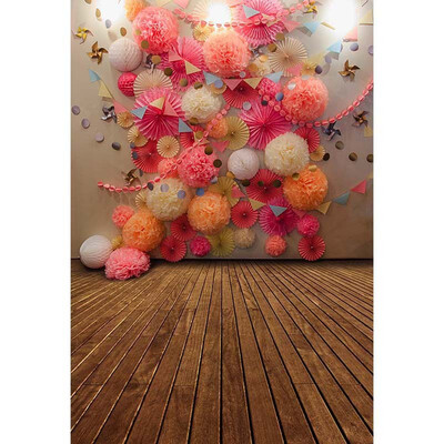 

Red Umbrella Flower Photo Backdrop 57FT Vinyl Fabric Cloth Digital Printing Photo Background S-3219