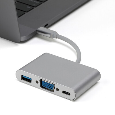 

3 In 1 Type C Converter With USB 30 PD Charging And VGA Port USB C Hub For Laptop