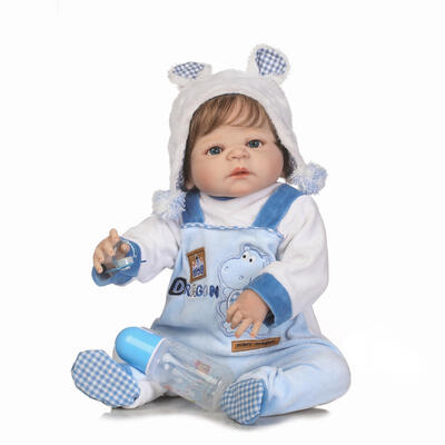

57CM Simulation Full Silicone Reborn Baby Doll Toys Alive Bebe Boy Menino In Soft Cute Plush Clothes Kids Play House Toys