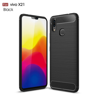 

Goowiiz Phone Case For Vivo X21X21 UD Fashion Slim Carbon Fiber TPU Soft Silicone Prevent falling