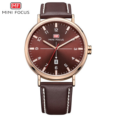 

MINI FOCUS Leather Strap Business Fashion Men Watch MF0019G