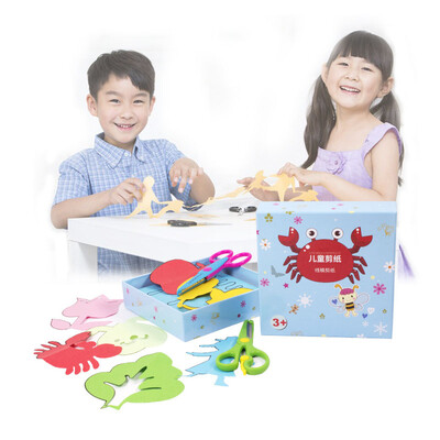 

96SheetsSet DIY Child Handmade Toys Paper Cutting Confetti Fun Educational Toys Kindergarten Teaching Supplies with Scissors