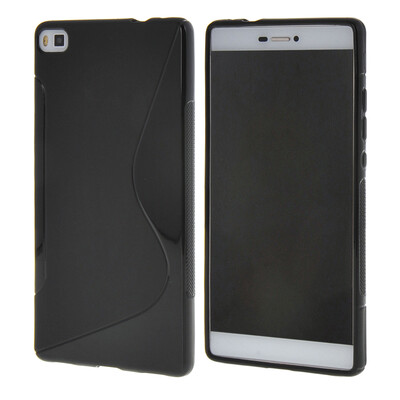 

MOONCASE Huawei P8 Дело S - линия Гибкая Прочный силиконовый гель ТПУ Тонкий чехол для Huawei Ascend P8 Черный