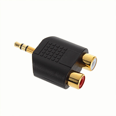 

Gold-plated 3.5mm Stereo Plug to 2RCA(Red+White) Female Connector Adapter