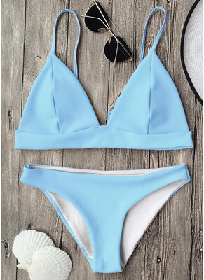 

2018 Solid Brazilian Push Up Padded Bikini Set