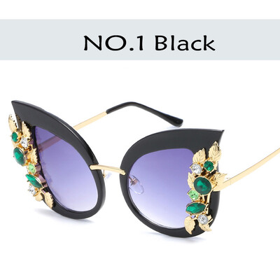 

FEIZATMTA Новые летние женщины Большие рамки Солнцезащитные очки Cat Eye Мода Очки Diamond Солнцезащитные очки Женское металлическое стекло Стильные окули