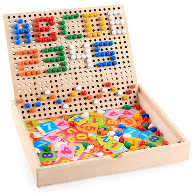 

New Wooden Baby Toys Mushroom Nail Combination Baby Educational Toys