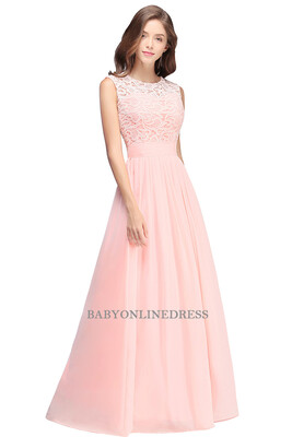 

2018 Elegant Country Style Mint Green Long Lace Pink Bridesmaid Dresses Chiffon Prom Dresses Wedding Party Gown