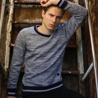 

Haizhining mens underwear warm slim underwear round neck pullover cotton wool base shirt in the thick breathable autumn clothing single piece autumn&winter mens youth warm shirt blue 180XXL