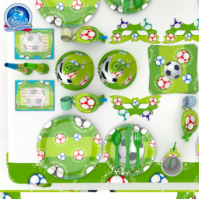 

2018 World Cup Popular Fashion Football Theme Party Supplies Kids Boys Party Decoration Tools 16 Pieces Party Decoration Set