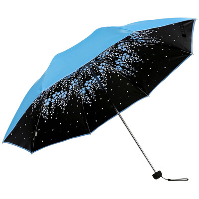 

Paradise umbrella full shading UPF50 discoloration flash vinyl 30 fold umbrella 31851E peacock blue