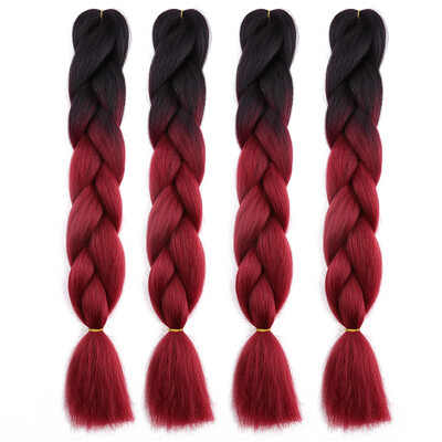 

63 Colors 4 piecelot Synthetic 2T3T4T High Temperature Fiber Ombre Braiding Hair 24 inch Jumbo Braids Hair Extensions